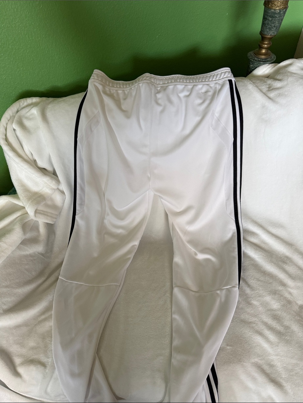 adidas White Joggers with Black Side Stripes - Picture 2 of 4